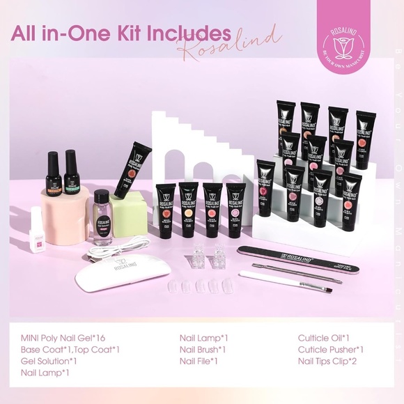 Rosalind Poly Gel Kit UV Light With 16 Colors - Picture 2 of 8